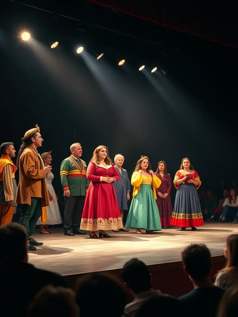 A photograph capturing a scene from a theatrical performance supported by VO/VF, highlighting the organization's commitment to the performing arts.